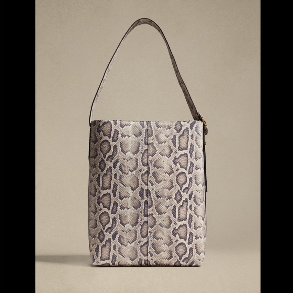 Banana Republic Snake-Print Shoulder Bag in Gray